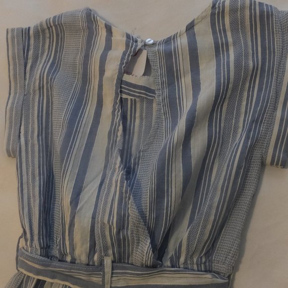 Girls Striped Wide Leg Crop Jumpsuit - Size 8 - Picture 3 of 4